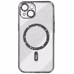 Coque pour iPhone 15 AVIZAR - Silicone Pailleté Noir - Antichoc et Anti-rayures