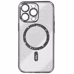 Coque MagSafe pour iPhone 15 Pro Max Silicone Pailleté Noir - AVIZAR - Semi-rigide - Synthétique - Mixte