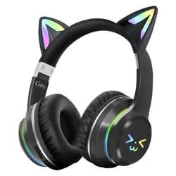 Casque Bluetooth - Oreilles de Chat - Lumineuses - Noir - Confortable - RVB