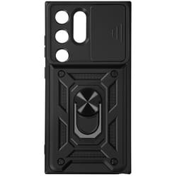 Coque pour Samsung Galaxy S24 Ultra Antichoc Cache Caméra Coulissant Noir