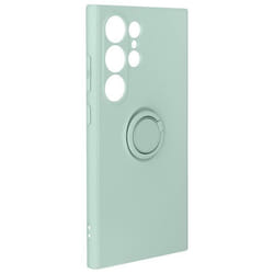 Coque pour Samsung Galaxy S24 Ultra - AVIZAR - Bague Support Silicone Flexible - Vert Pâle