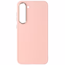 Coque pour Samsung Galaxy S23 Plus Rigide Contour Caméra Métallisé Rose Poudré