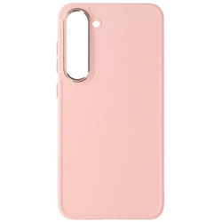 Coque pour Samsung Galaxy S23 Plus Rigide Contour Caméra Métallisé Rose Poudré