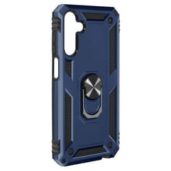 Coque rigide hybride - AVIZAR - Samsung Galaxy A15 5G - Bleu - Bague support magnétique - Bi-matière