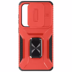 Coque pour Samsung Galaxy S24 Bague Support Cache caméra Rouge