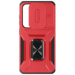 Coque pour Samsung Galaxy S24 Bague Support Cache caméra Rouge