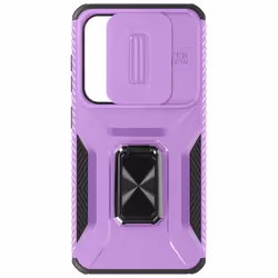 Coque pour Samsung Galaxy S24 Bague Support Cache caméra Violet Clair