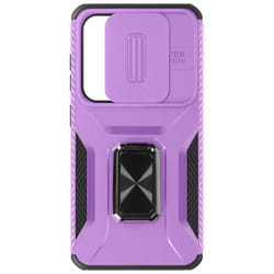 Coque pour Samsung Galaxy S24 Bague Support Cache caméra Violet Clair