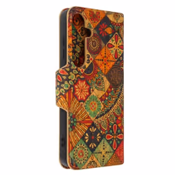 Étui pour Samsung Galaxy S24 - AVIZAR - Clapet Portefeuille Support Design Bohème Multicolore