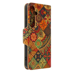 Étui pour Samsung Galaxy S24 - AVIZAR - Clapet Portefeuille Support Design Bohème Multicolore