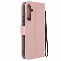 Étui Lapin pour Samsung S23 FE - AVIZAR - Portefeuille Support Vidéo Dragonne - Rose - Champagne