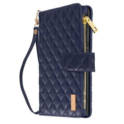 Housse pour Samsung Galaxy S24 Ultra - AVIZAR - Portefeuille - Bleu - Losange - Poches intégrées
