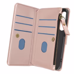 Étui portefeuille pour Samsung Galaxy S24 - AVIZAR - Rose - Multi-rangement - Support vidéo