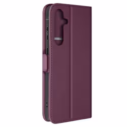 Étui pour Samsung A55 - AVIZAR - Portefeuille Double Fermoir Aimanté - Violet - Synthétique - Rabat - Lisse