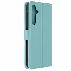 Étui Portefeuille - Samsung - Galaxy A55 - Fleur Papillon - Dragonne Turquoise - Souple