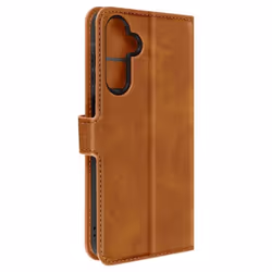 Étui portefeuille pour Samsung Galaxy A25 5G - AVIZAR - Camel - Fonction support vidéo