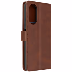 Étui pour Oppo A58 - AVIZAR - Dragonne Clapet Support Portefeuille - Marron - Semi-rigide - Synthétique - Adulte