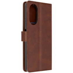 Étui pour Oppo A58 - AVIZAR - Dragonne Clapet Support Portefeuille - Marron - Semi-rigide - Synthétique - Adulte
