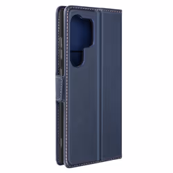 Etui Portefeuille - Samsung - S24 Ultra - Bleu Nuit - Rabat Magnétique - Support Vidéo
