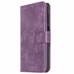 Étui Tigre pour Samsung A25 5G - AVIZAR - Portefeuille Support Vidéo - Violet