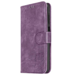 Étui Tigre pour Samsung A25 5G - AVIZAR - Portefeuille Support Vidéo - Violet
