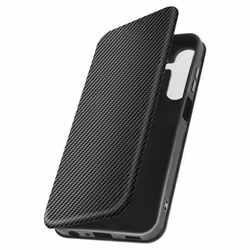 Étui pour smartphone - AVIZAR - Samsung Galaxy A25 5G - Éco-cuir - Fibre de carbone - Clapet porte-carte