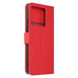 Étui AVIZAR pour Xiaomi Redmi Note 13 5G - Rouge - Clapet Portefeuille Support Vidéo