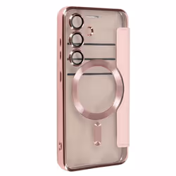 Étui Clapet pour Samsung S24 - AVIZAR - Compatible MagSafe - Protection RFID - Rose Poudré