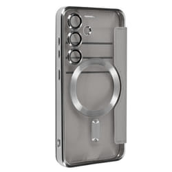 Étui Clapet pour Samsung S24 Compatible MagSafe Protection RFID Gris Clair