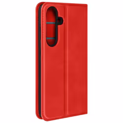 Étui pour Samsung Galaxy S24 - MARQUE - Clapet Portefeuille - Support Vidéo - Rouge - Souple