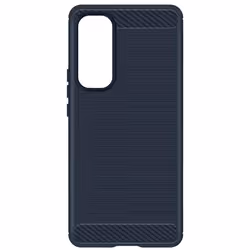 Coque AVIZAR Samsung Galaxy A55 Flexible Effet Carbone Bleu Nuit - Coins renforcés antichocs