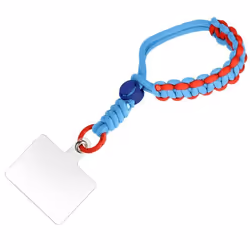 Dragonne pour Smartphone - AVIZAR - Design Tressé Ajustable - Bleu/Rouge - Nylon - Bouton dAjustement