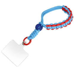 Dragonne pour Smartphone - AVIZAR - Design Tressé Ajustable - Bleu/Rouge - Nylon - Bouton dAjustement
