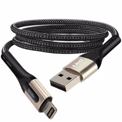 Câble USB vers Lightning - LINQ - 1.2m - Charge Rapide 3A - Nylon Tressé - Noir