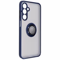 Coque pour Samsung Galaxy A25 5G - AVIZAR - Bague Métallique Fonction Support - Bleu Nuit