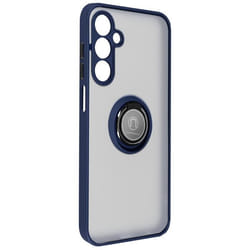 Coque pour Samsung Galaxy A25 5G - AVIZAR - Bague Métallique Fonction Support - Bleu Nuit