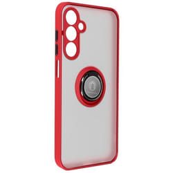 Coque semi-rigide AVIZAR pour Samsung Galaxy A25 5G - Rouge - Bague Métallique Fonction Support