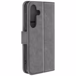 Étui pour Samsung Galaxy S24 - AVIZAR - Série Chesterfield - Portefeuille et Support Vidéo - Gris