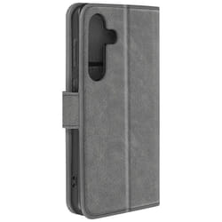 Étui pour Samsung Galaxy S24 - AVIZAR - Série Chesterfield - Portefeuille et Support Vidéo - Gris