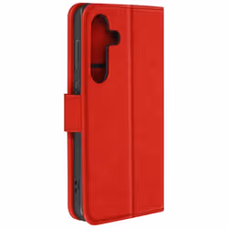 Étui pour Samsung Galaxy S24 Plus - AVIZAR - Série Chesterfield - Portefeuille et Support Vidéo - Rouge