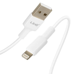 Câble USB vers Lightning - LinQ - 3m - Charge 2.4A - Synchro Rapide - Blanc