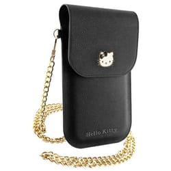 Etui Chaussette - Hello Kitty - Noir - Simili cuir - Compatible smartphone 14 cm - Aimantée