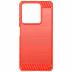 Coque - Xiaomi - Redmi 13C - Silicone Souple - Effet Carbone - Rouge Élégant
