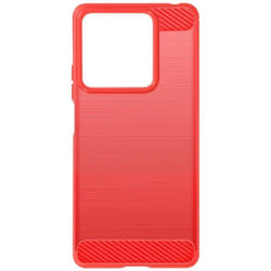 Coque - Xiaomi - Redmi 13C - Silicone Souple - Effet Carbone - Rouge Élégant
