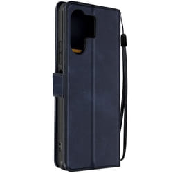 Étui AVIZAR pour Xiaomi Poco M6 - Dragonne Support Portefeuille - Bleu Nuit