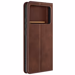 Housse portefeuille - Xiaomi - Poco X6 Pro - Marron Foncé - Clapet magnétique - Support vidéo