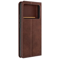 Housse portefeuille - Xiaomi - Poco X6 Pro - Marron Foncé - Clapet magnétique - Support vidéo