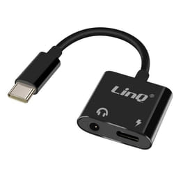 Adaptateur USB-C - LinQ - Audio Jack 3.5mm - Recharge USB-C - Écoute audio - Commandes écouteurs
