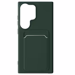 Coque pour Samsung S24 Ultra - AVIZAR - Souple - Vert Foncé - Porte-carte - Anti-traces
