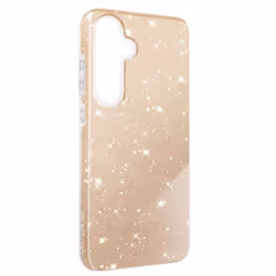 Coque Samsung Galaxy S24 Plus - AVIZAR - Glitter Case - Paillette Dorée - Silicone Semi-rigide